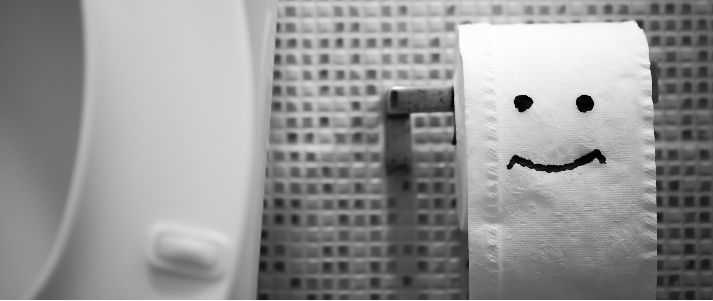 toilet roll with a smiley face